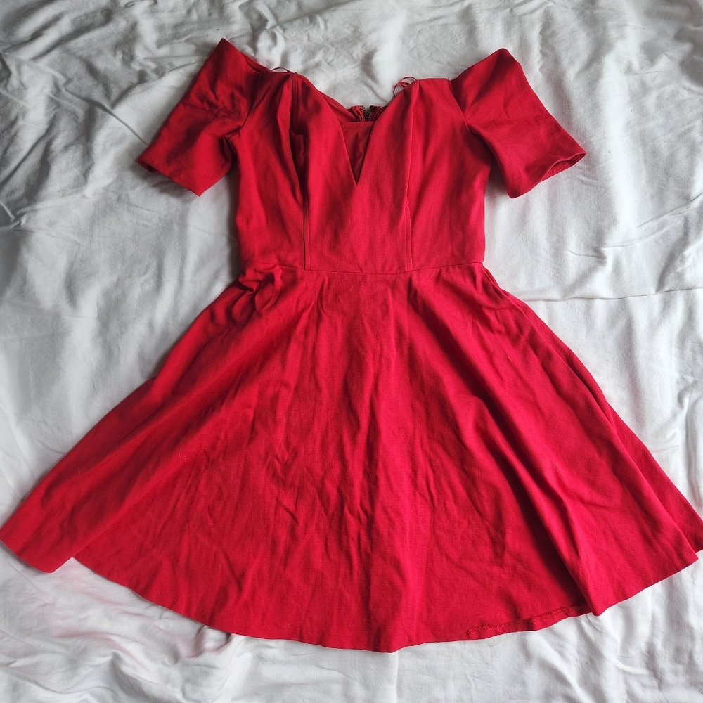 Guess red off shoulder dress